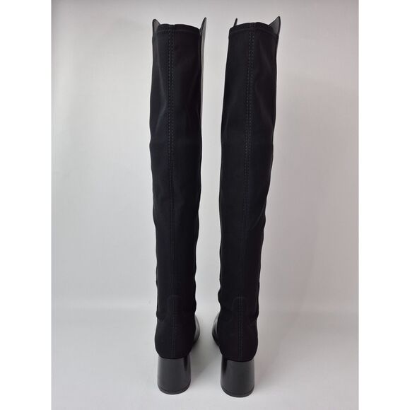 Stuart Weitzman 5050 Women's Black Leather Flareblock Boots Size 6.5 SG659 - Picture 5 of 7
